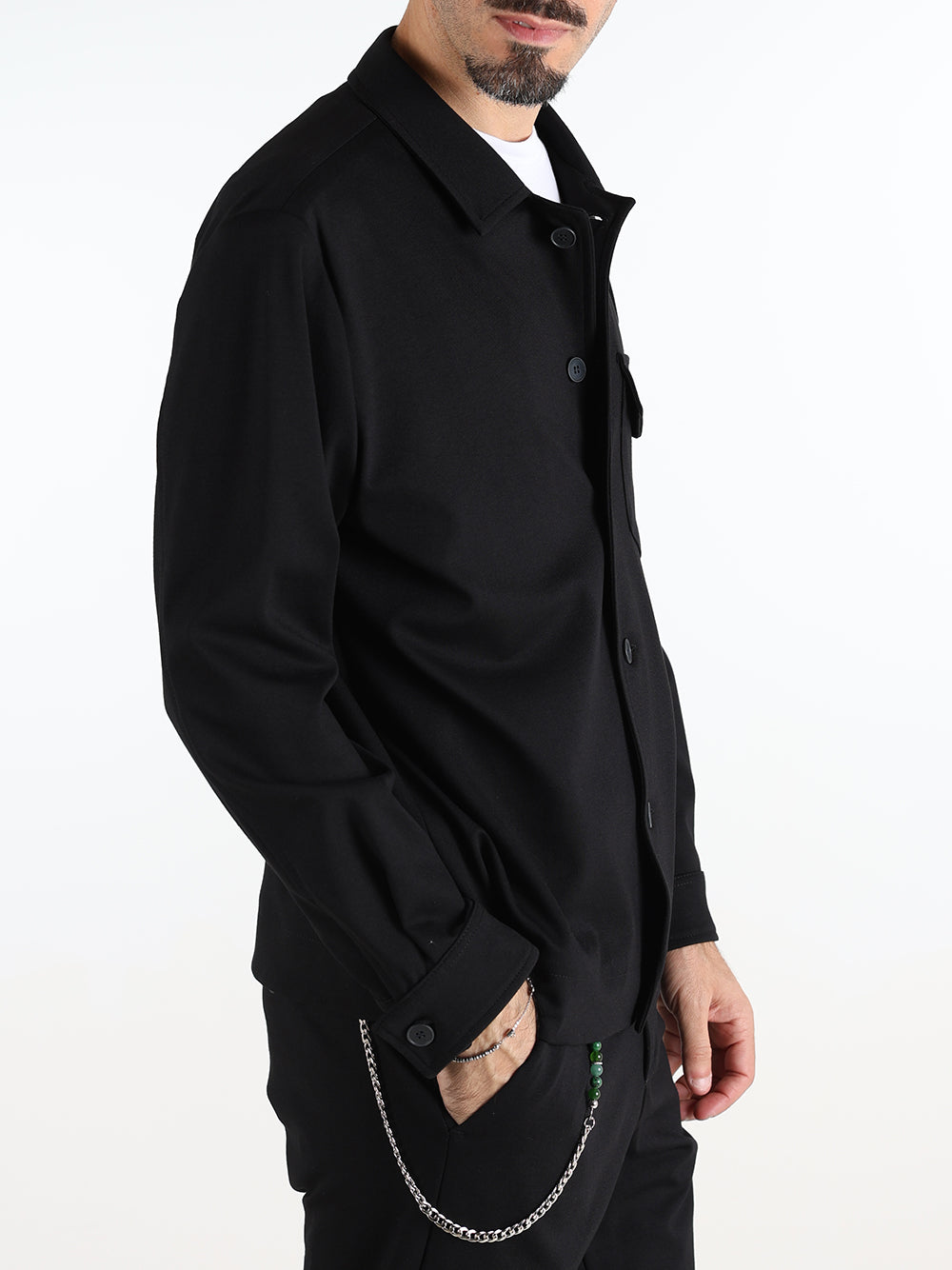 Savile Row Overshirt Uomo Nero