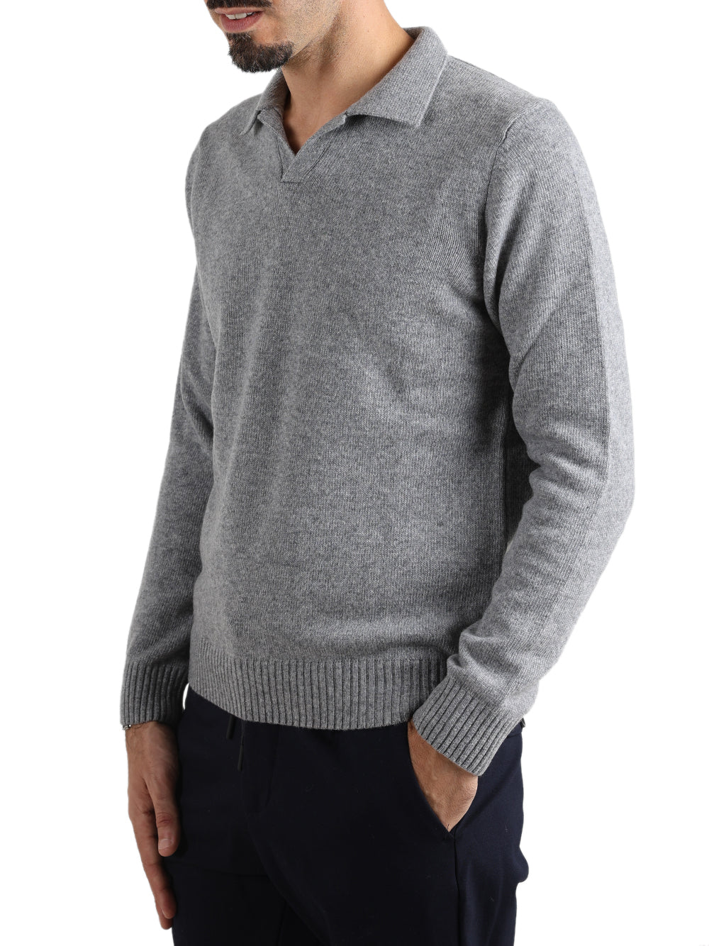 Savile Row Polo Uomo Grigio