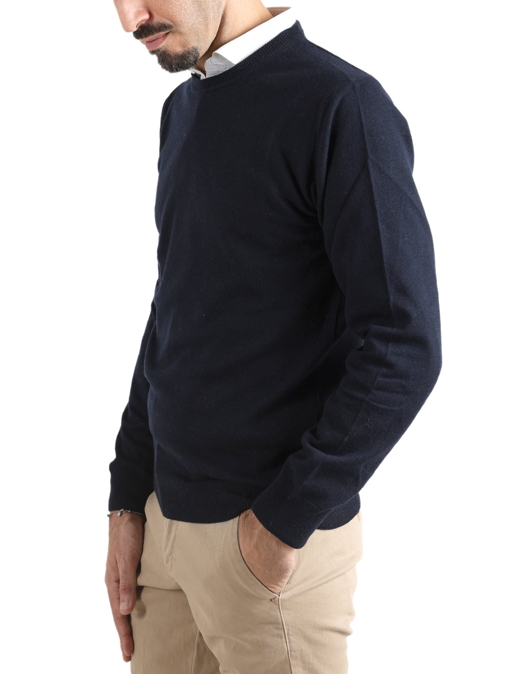 Savile Row Maglione Uomo girocollo Blu