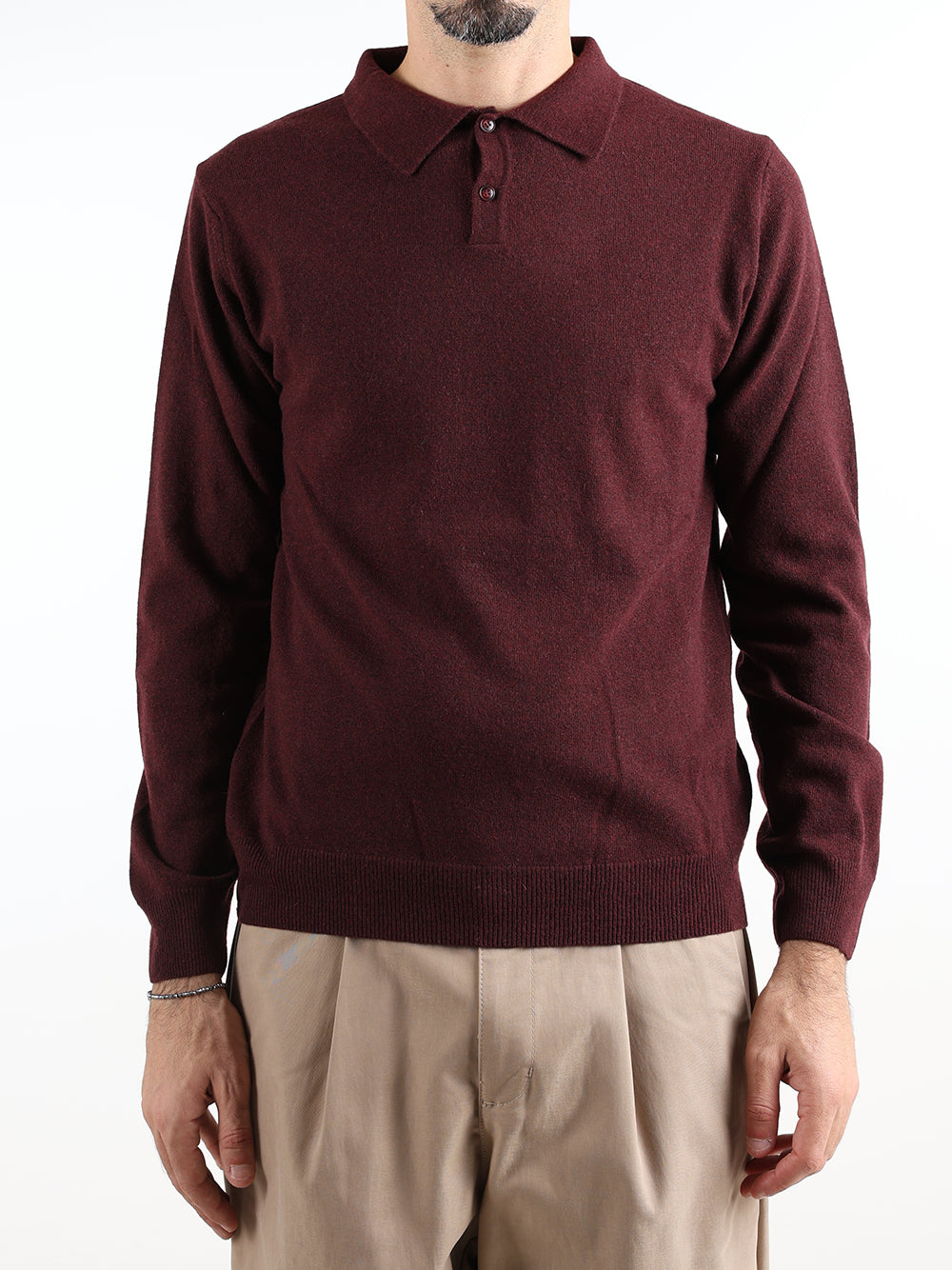Savile Row Polo Uomo Bordeaux