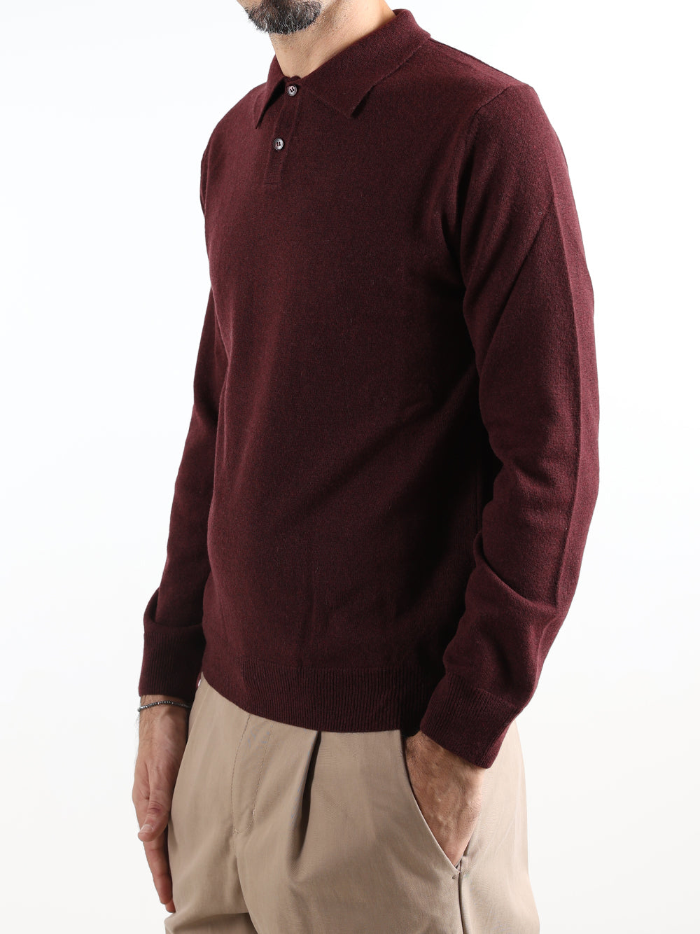 Savile Row Polo Uomo Bordeaux