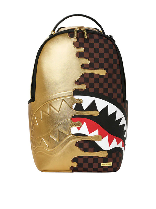 Zaino Sharks in Paris gold drip Marrone