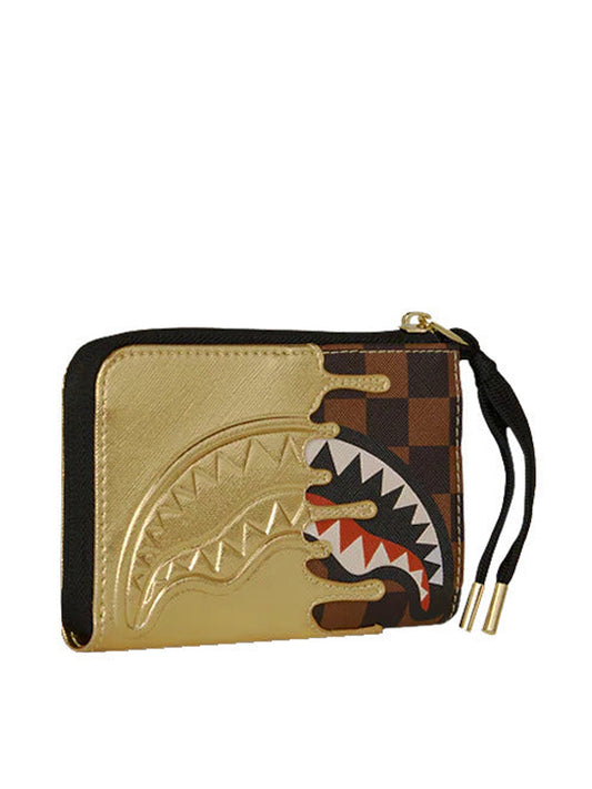 Portafoglio Sharks in Paris gold drip Marrone