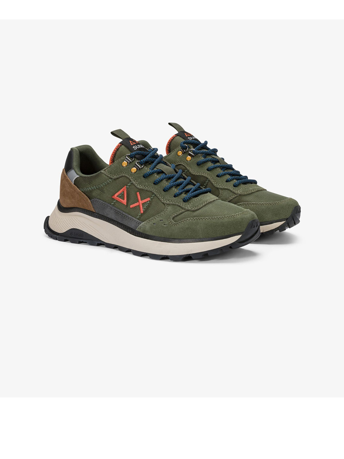Sun68 Sneakers Uomo Fire & Camping Militare scuro