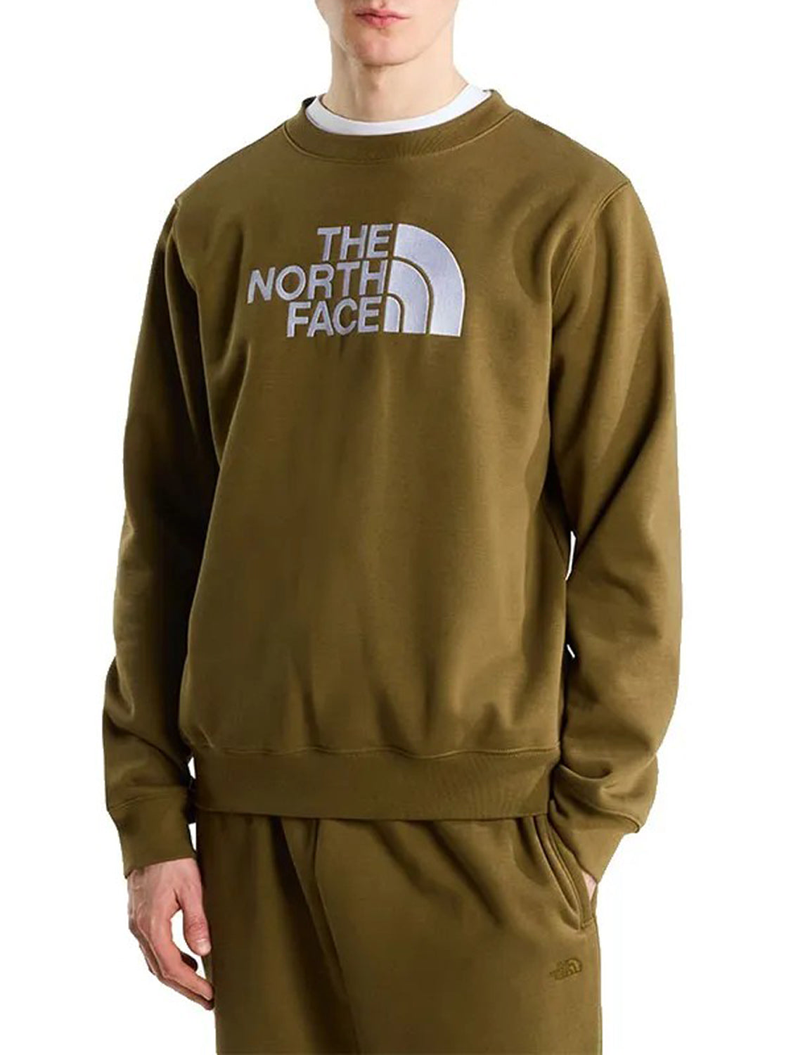 The North Face Felpa Girocollo Uomo Ess Dp Crew Beige scuro