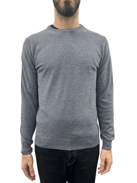 Pullover Uomo Girocollo Grigio