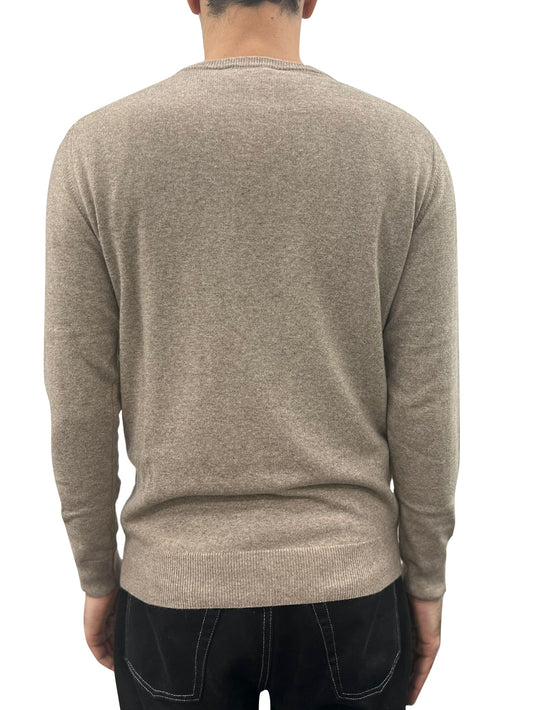 Pullover Uomo Girocollo Beige