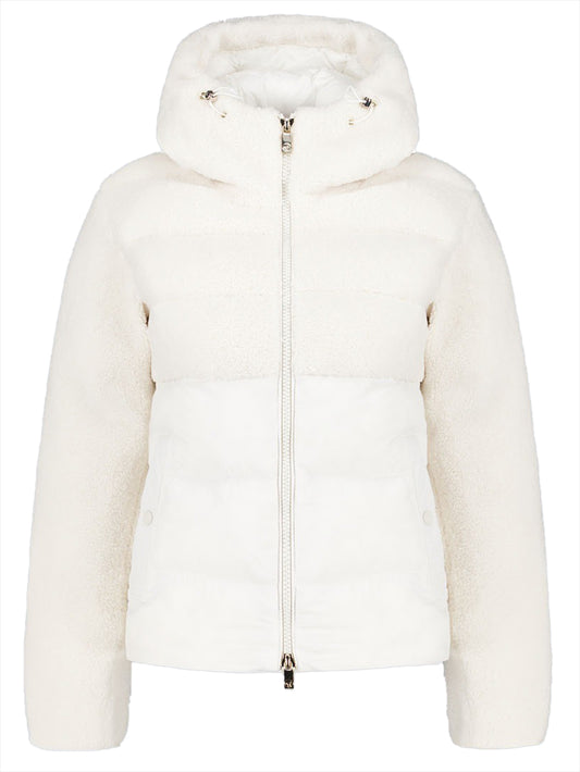 Piumino Donna Hybrid Teddy Jacket With Hoodie Bianco