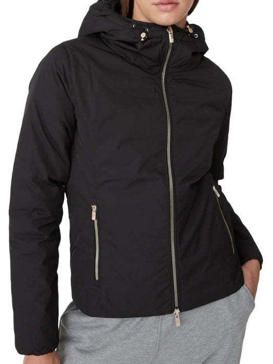 Piumino Donna Light Down Hoody Reversible Jkt Nero