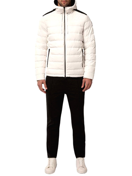 Piumino Uomo Real Down Hoody Jacket Bianco