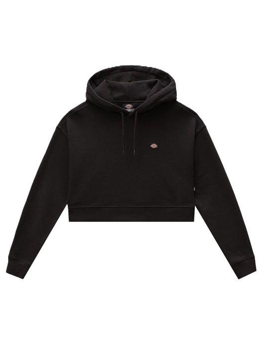 Felpa Girocollo Donna Oakport Cropped Hoodie Nero