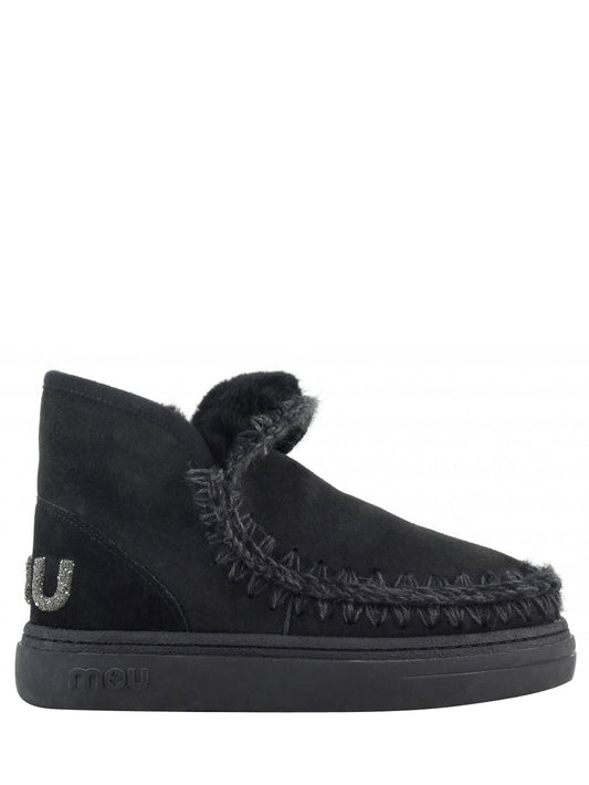 Stivaletti Donna Eskimo sneaker bold glitter logo Nero