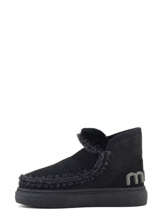 Stivaletti Donna Eskimo sneaker bold glitter logo Nero