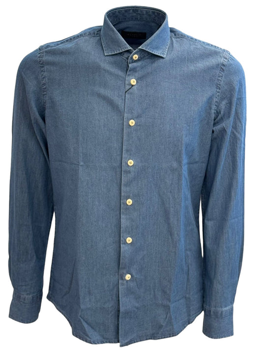 Camicia Casual Uomo Shirt-man Blu