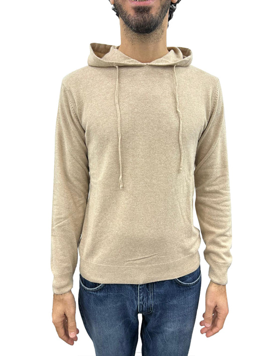 Maglia Uomo cappuccio Beige