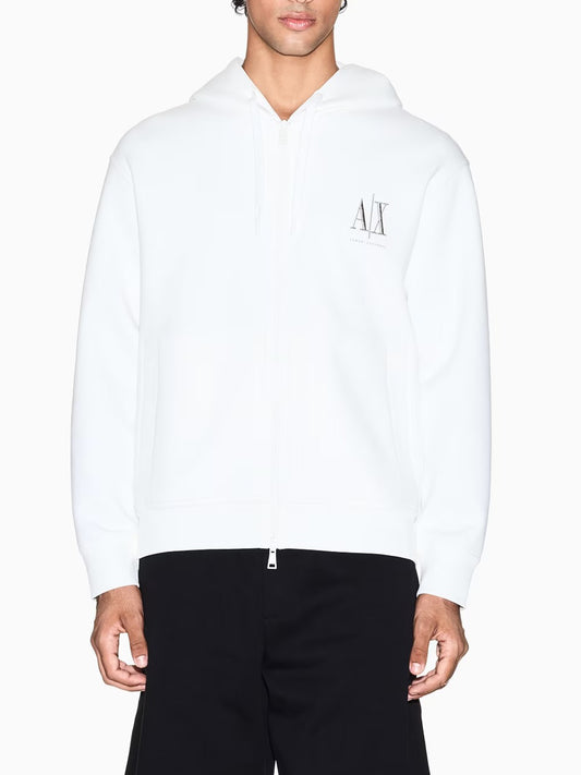 Felpa con Zip Uomo Bianco