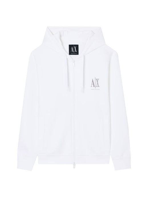 Felpa con Zip Uomo Bianco