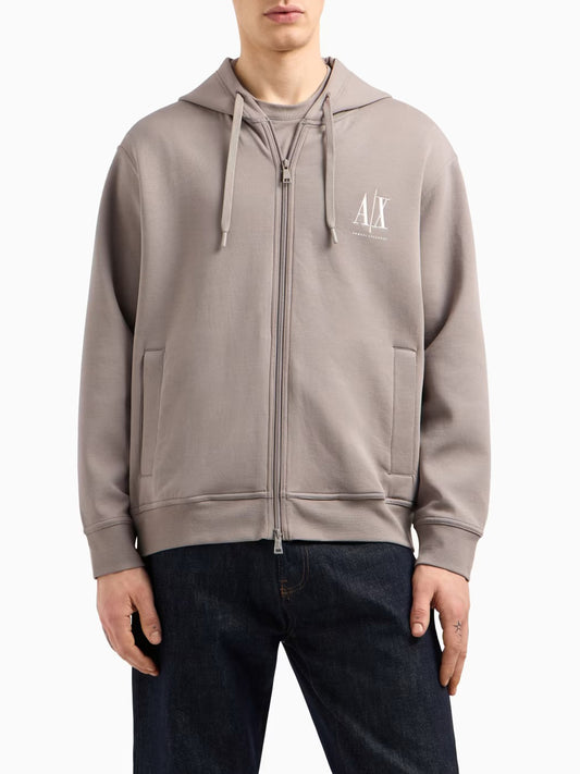 Felpa con Zip Uomo Beige