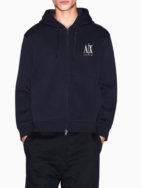 Felpa con Zip Uomo Blu