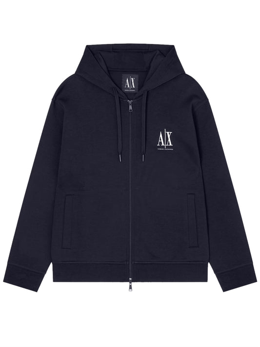 Felpa con Zip Uomo Blu