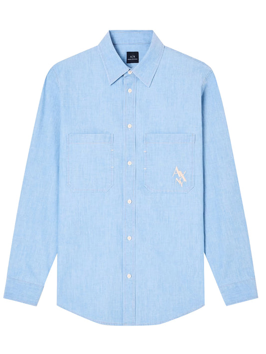 Camicia Casual Uomo Blu