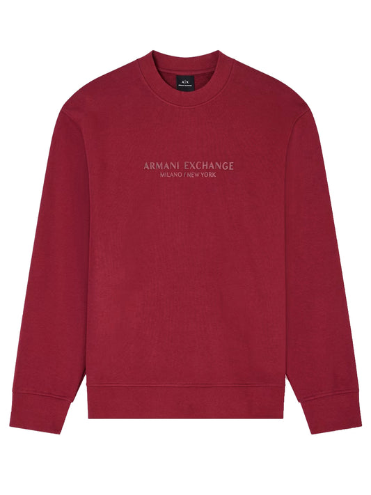 Felpa Girocollo Uomo Rosso