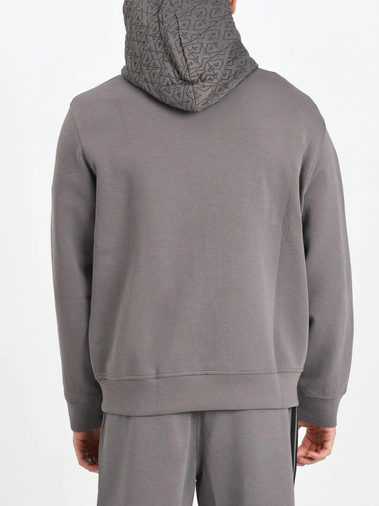 Felpa con Zip Uomo Grigio