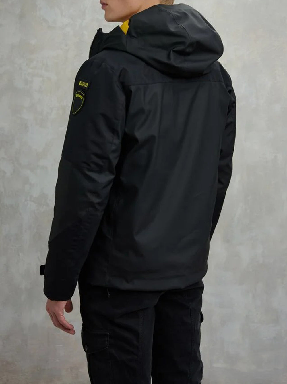 Blauer Parka Uomo Windbreaker Nero
