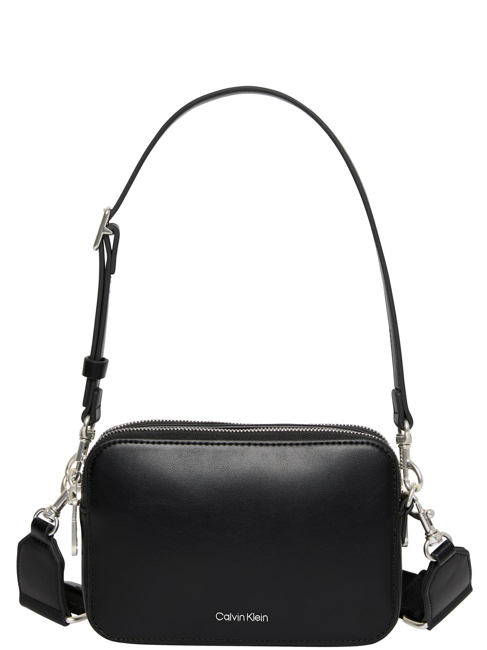 Calvin Klein Borsa a Spalla Donna Double Strap Camera Bag Nero