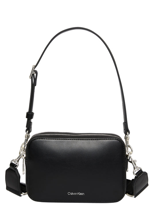 Calvin Klein Borsa a Spalla Donna Double Strap Camera Bag Nero