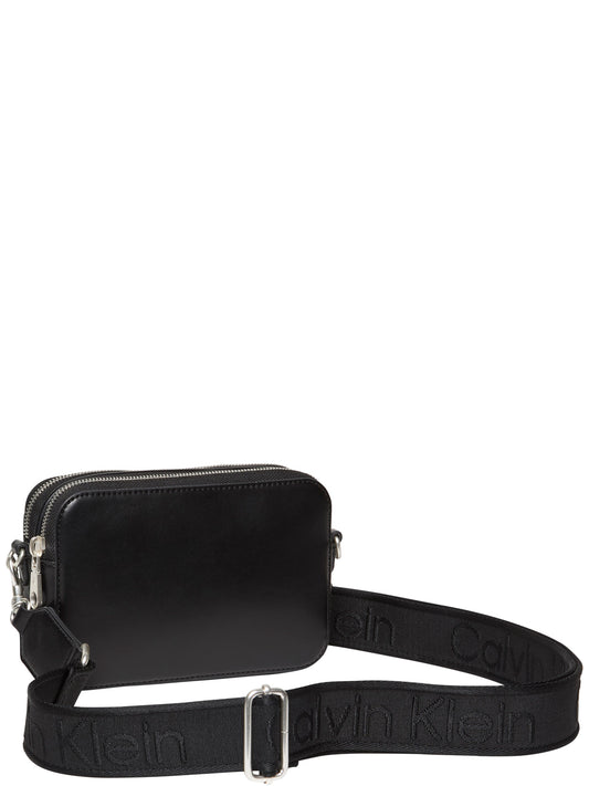 Calvin Klein Borsa a Spalla Donna Double Strap Camera Bag Nero