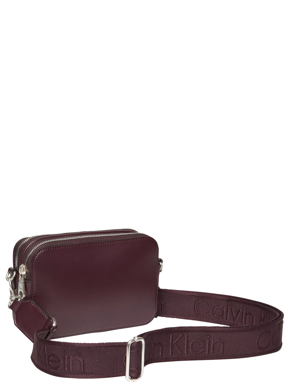Calvin Klein Borsa a Spalla Donna Double Strap Camera Bag Bordeaux