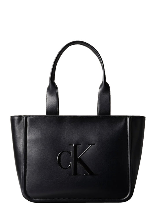 Calvin Klein Borsa a Mano Donna Bold Medium Tote Nero