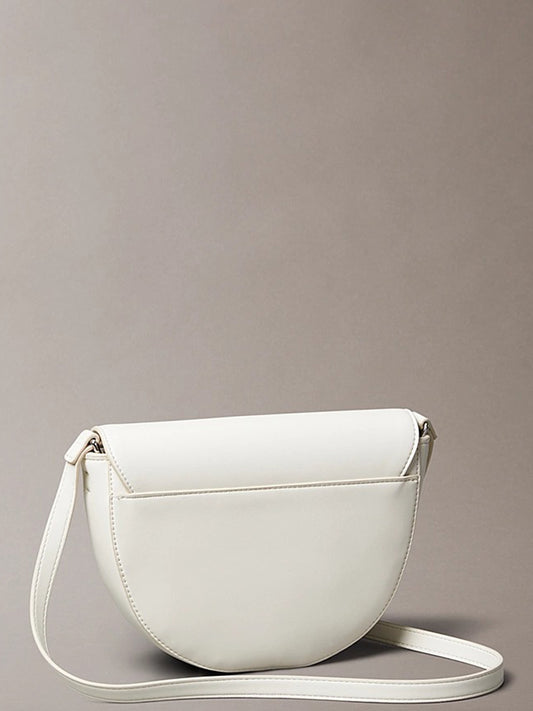 Calvin Klein Borsa a Mano Donna Bold Saddle Crosbody Bianco ottico