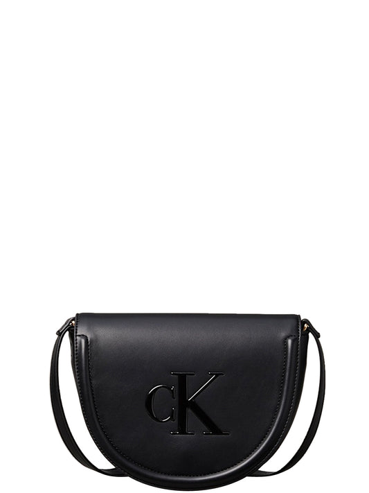 Calvin Klein Borsa a Mano Donna Bold Saddle Crosbody Nero