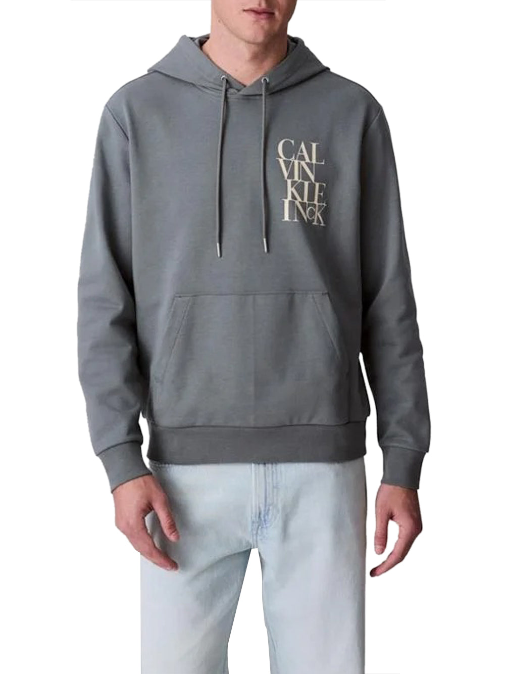 Calvin Klein Felpa Cappuccio Uomo LV04RC283G Grigio