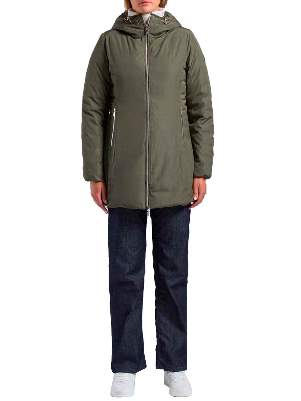 Ciesse Piumini Giubbino Donna Hoody Reversible Coat Verde militare