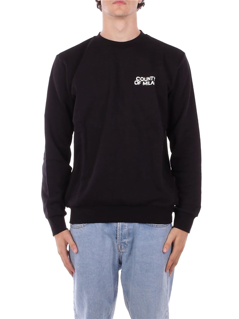 County of Milan Felpa Girocollo Uomo Nero