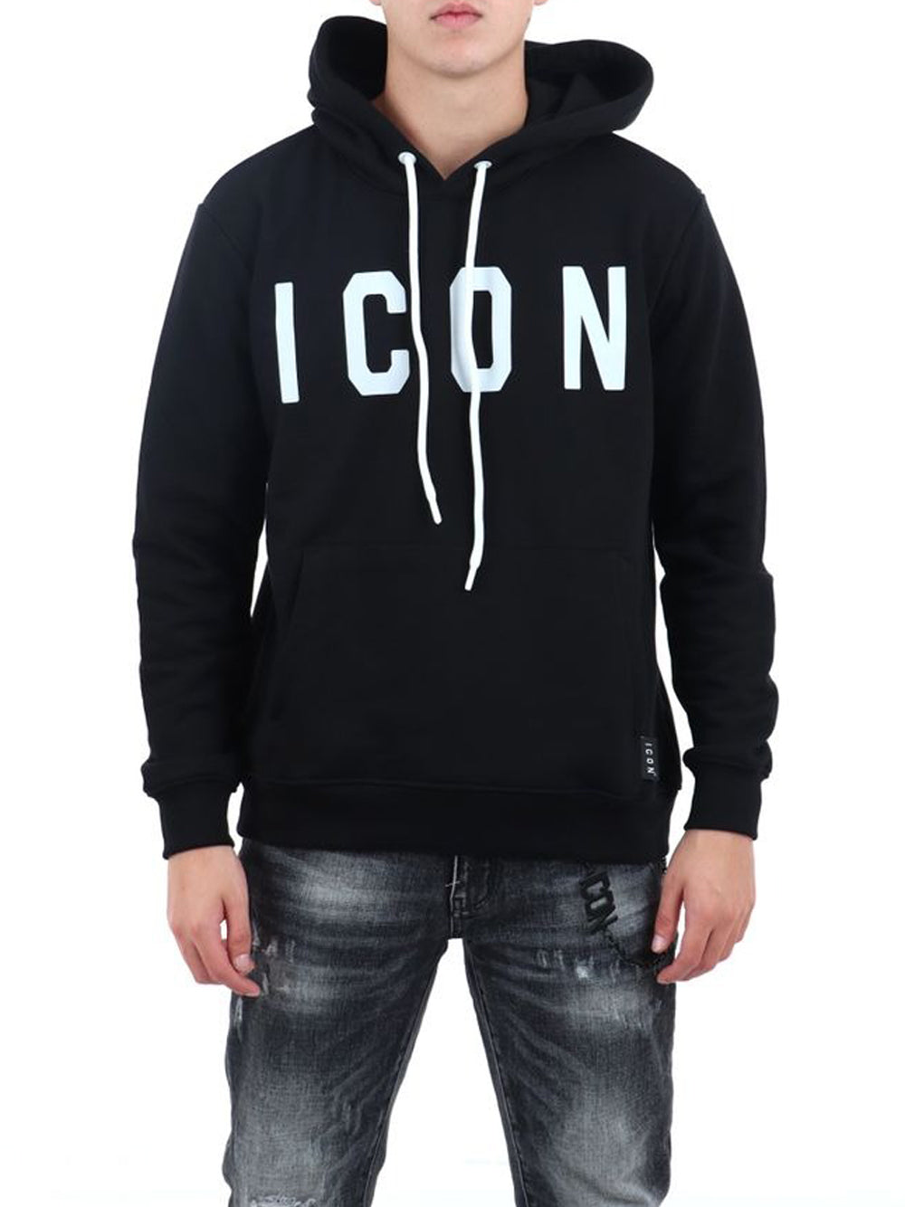 Icon Felpa Cappuccio Uomo Nero