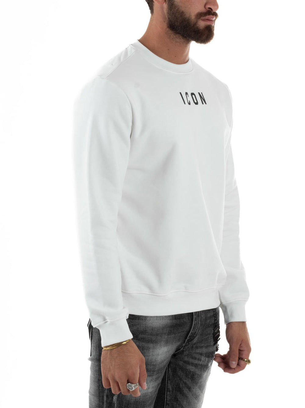 Icon Felpa Girocollo Uomo Bianco ottico