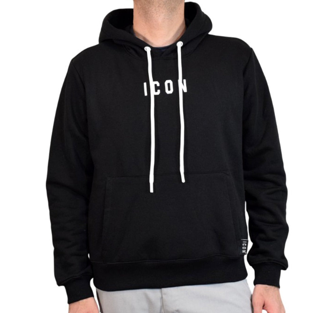 Icon Felpa Cappuccio Uomo Nero