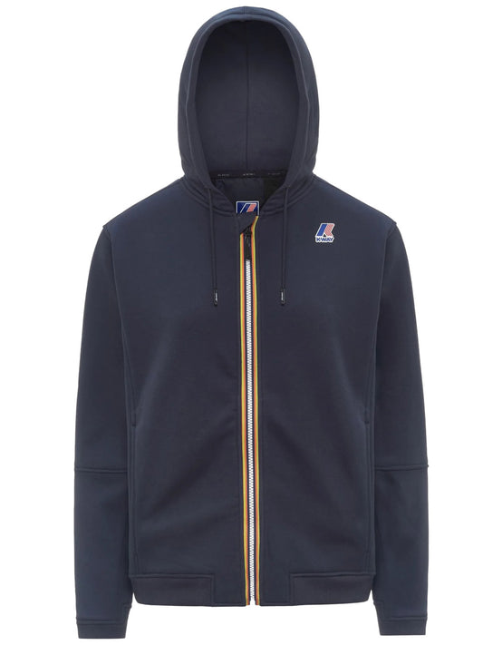 K-way Felpa con Zip Uomo Prosper Brushed Pc Blu scuro