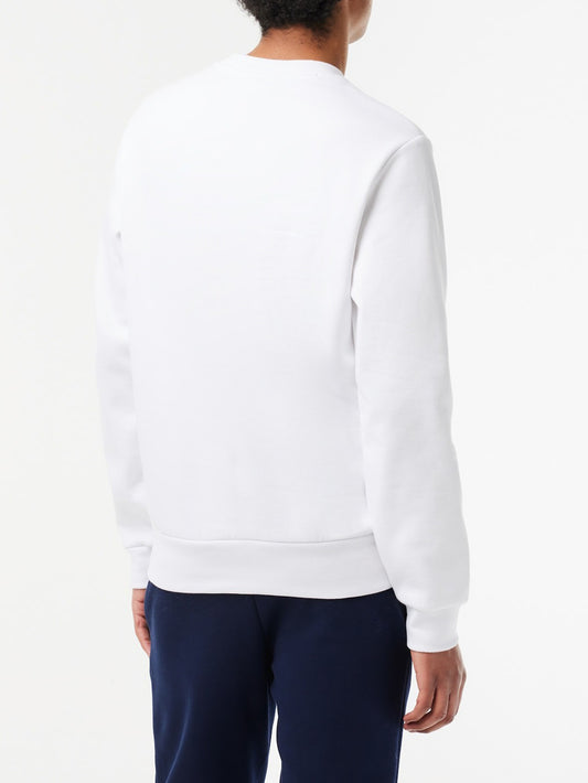 Lacoste Felpa Girocollo Uomo SH9608 Bianco