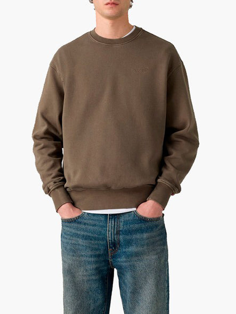 Levi's Felpa Girocollo Uomo Authentic Marrone