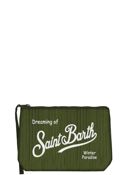 MC2 Saint Barth Borsa Pochette Unisex Aline Corduroy Verde