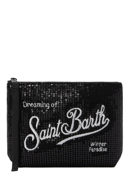 MC2 Saint Barth Borsa Pochette Unisex Aline Velvet Pail Nero