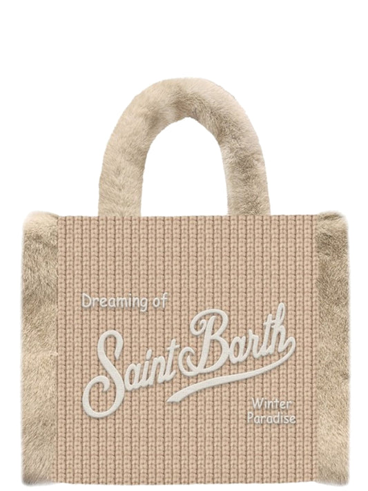 MC2 Saint Barth Borsa a Mano Donna Colette Shearling Beige