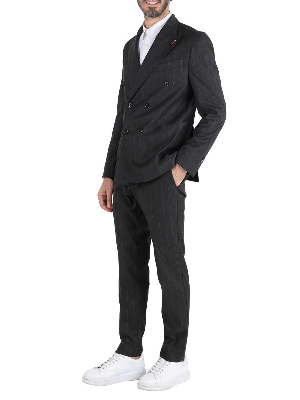 Mulish Abito Casual Uomo gessato Antracite