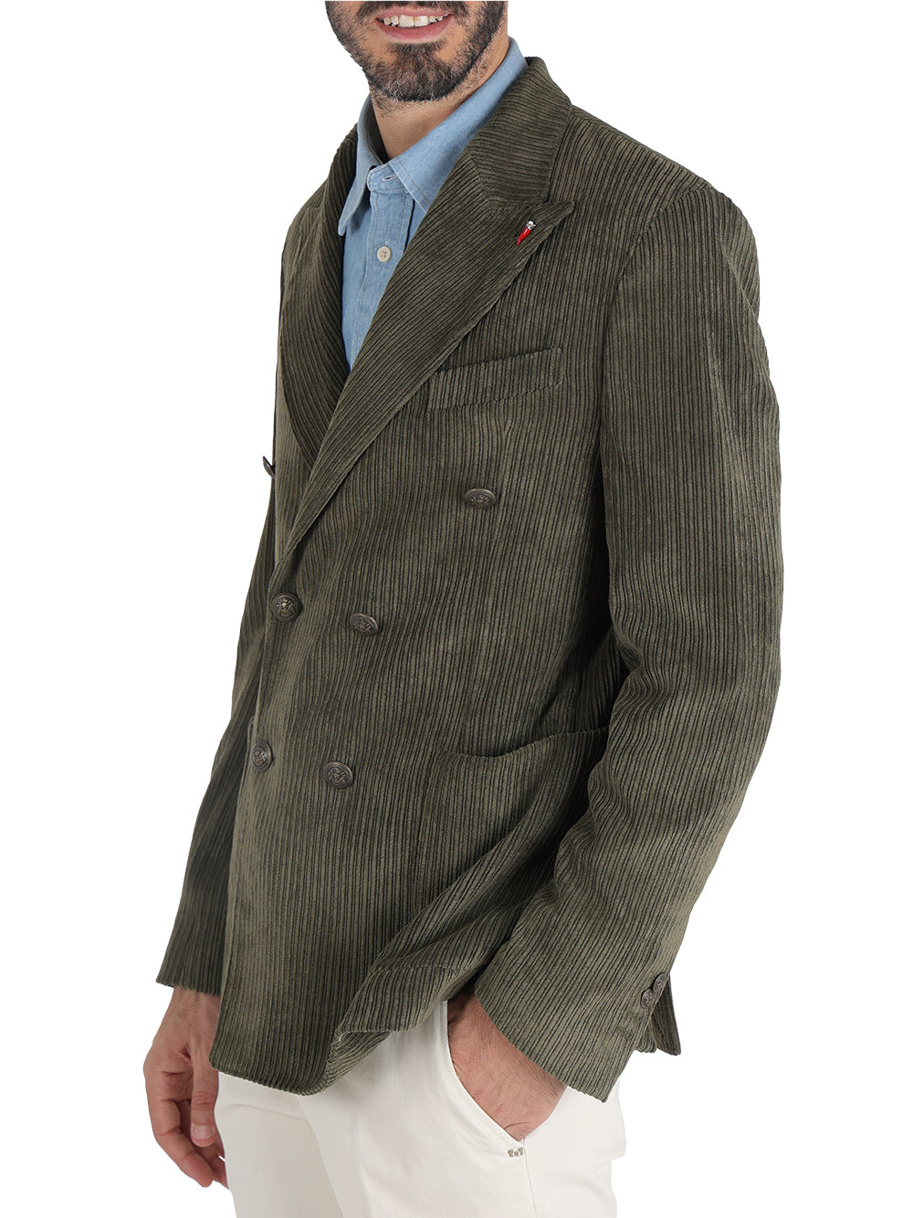 Mulish Giacca Uomo doppio petto Verde militare