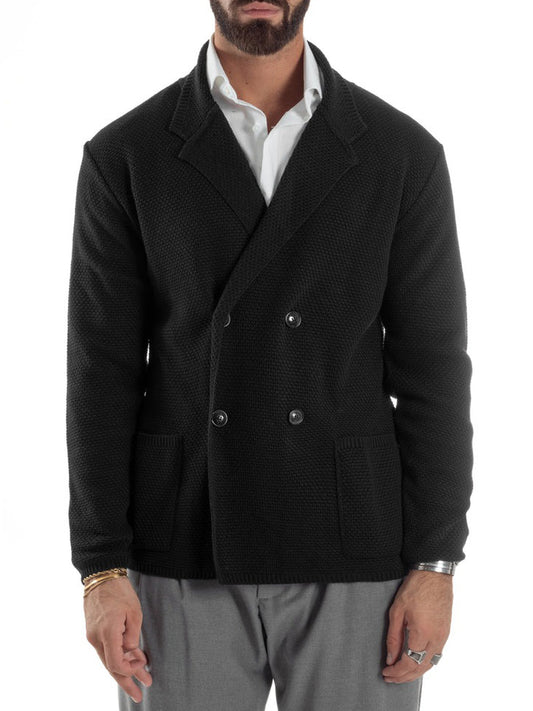 Over-D Cardigan Uomo Nero